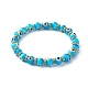Bracelets extensibles perlés faits à la main au chalumeau mauvais œil BJEW-JB06463-02-1