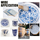 Benecreat 8 estilos azul y blanco patrón de porcelana calcomanías de cerámica cerámica papel de transferencia de arcilla DIY-BC0005-71-6
