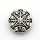 Antique Silver Zinc Alloy Rhinestone Jewelry Snap Buttons SNAP-L002-30-NR-1