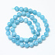 Brins de perles de quartz bleu naturel G-R345-6mm-29-1-2