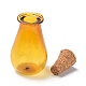 ガラスのコルク瓶の飾り  ガラスの空のウィッシングボトル  ペンダントデコレーション用のDIYバイアル  ゴールド  15.5x28mm AJEW-O032-02I-3