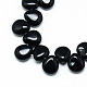 Natural Black Stone Beads Strands X-G-T005-01-1