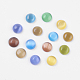 Rondes mixte demi de couleur perles oeil de chat cabochons X-CE040-6-M-1