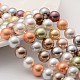 Shell Pearl Colorful Round Beads Strands BSHE-S605-10mm-M-1
