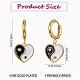 Clear Cubic Zirconia Heart with Yin Yang Dangle Hoop Earrings with Enamel EJEW-SW00011-18-7