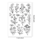 GLOBLELAND Wild Flower Clear Stamps for Card Making Decorative Vintage Plants Flowers Leaves Bee Transparent Silicone Stamps for DIY Scrapbooking Supplies Embossing Paper Card Album Decoration Craft DIY-WH0167-57-0345-6