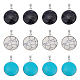 Unicraftale 12 pièces 3 couleurs pendentif turquoise dôme de 31mm pendentifs de collier turquoise teints demi-ronds avec pendentif de 8x3mm pour la fabrication de bijoux de collier à faire soi-même STAS-UN0039-61-1