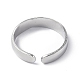 304 Stainless Steel Crescent Moon Open Cuff Ring for Women RJEW-C046-01P-3
