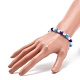 Lampwork Evil Eye & Plastic Pearl Stretch Bracelet for Women BJEW-JB08386-04-3