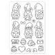 GLOBLELAND Easter Gnome Clear Stamps Easter Words Silicone Stamps Easter Egg Rubber Transparent Seal Stamps for Card Making DIY Scrapbooking Photo Album Decoration DIY-WH0167-57-0130-8
