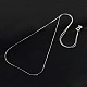 Trendy Unisex Rhodium Plated 925 Sterling Silver Snake Chain Necklaces STER-M034-B-08-2