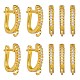 10 pièces de boucles d'oreilles créoles en laiton micro pavées de zircone cubique claire ZIRC-SZ0005-16-1