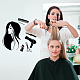 Hair Salon Pattern PVC Self Adhesive Wall Stickers DIY-WH0377-216-3