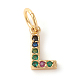 Brass Micro Pave Colorful Cubic Zirconia Charms ZIRC-F092-01-L-1
