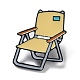 ピクニックテーマのエナメルピン  バックパックの服用の黒の合金バッジ  椅子  29x23x2mm JEWB-G030-01C-1