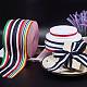 Flat Striped Grosgrain Polyester Ribbons EC-WH0003-13-A04-6