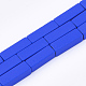 塗装非磁性合成ヘマタイトビーズ連売りスプレー  直方体の  ブルー  13x4x4mm  穴：0.5mm  約30個/連  15.7インチ G-T116-10-19-1
