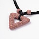 (vendita di fabbrica di feste di gioielli) collane con ciondoli triangolari in pietra lavica NJEW-D205-03-2