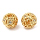 Brass Micro Pave Clear Cubic Zirconia Beads KK-I705-10G-3
