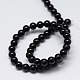 Natürliche schwarze runde Perlen Stränge G-L086-A-01-3