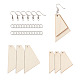 Yilisi diy trapezoide madera natural colgantes kits de fabricación de pendientes DIY-YS0001-15-1