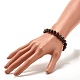 Bracelet extensible en perles de bronzite naturelle de 9 mm pour hommes et femmes BJEW-JB07236-3