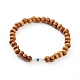 Bracelets extensibles en perles de bois naturel BJEW-JB05848-03-1