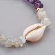 Bracelets de perles tressées avec améthyste naturelle et pierre de lune blanche BJEW-JB04080-02-2