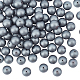 Olycraft 4 Stränge gefrostet nichtmagnetischer synthetischer Hämatit runde Perlenstränge G-OC0001-98-1