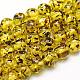 Pale Goldenrod Buddhist Jewelry Beaded Findings Resin Imitation Amber Round Bead Strands X-RESI-L002-10mm-G02-1