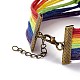Braccialetto orgoglio arcobaleno BJEW-F424-02-4