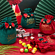 Craspire 4 個 4 スタイルクリスマスベルベットキャンディーアップルバッグ  鉄のペンダント付き  ちょう結び巾着ポーチ  ギフト包装用  ミックスカラー  クリスマスツリー模様  13~15x14~16cm  1個/スタイル TP-CP0001-05B-5