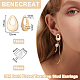 BENECREAT 12PCS Real 18k Gold Plated Brass Stud Earrings Fittings KK-BC0010-94-2