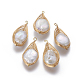 Colgantes naturales de perlas cultivadas de agua dulce PEAR-F011-32G-1