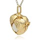 Golden Tone Brass Hollow Heart Cage Pendants KK-J241-06G-2