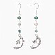 Natural Moss Agate Beads Dangle Earrings EJEW-JE02799-05-2