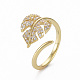 Brass Micro Pave Clear Cubic Zirconia Cuff Rings RJEW-Q164-014-NF-3