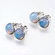 Natural & Synthetic Mixed Stone Brass Clip-on Earrings EJEW-A051-F-2