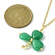 Saint Patrick's Day Clover Natural Malaysia Jade Pendant Necklace with 304 Stainless Steel Chains X-NJEW-JN04417-3