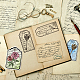 GLOBLELAND Vintage Labels Clear Stamps Flowers Perfume Keys Music Manuscript Bookmarks Silicone Clear Stamp Seals for Cards Making DIY Scrapbooking Photo Journal Album Decoration DIY-WH0167-56-1142-4