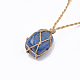 Adjustable Natural Mixed Stone Pendant Necklaces G-T097-09-3