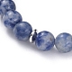 Natural Blue Spot Jasper Stretch Charm Bracelets BJEW-JB04931-04-4