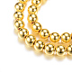Chapelets de perles en hématite synthétique sans magnétiques X-G-Q466-4mm-01-1