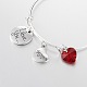 Mother's Day Adjustable Silver Plated Brass Charm Bangles Expandable Bangles BJEW-JB02006-2