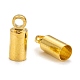 真鍮製コードエンドパーツ  ニッケルフリー  ゴールドカラー  9x3.5mm  穴：1.5mm  3mm内径 EC038-NFG-1