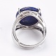 Lapis naturali regolabili anelli di barretta lazuli RJEW-F075-01L-3