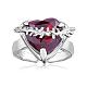 Cuore rosso zirconia anello regolabile pietra preziosa anello di promessa moda solitario amore eternità anello aperto gioielli regalo per le donne festa della mamma compleanno matrimonio fidanzamento JR954A-1