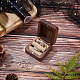 パンダホールリングベアラーボックス木製刻印リングボックス素朴な結婚指輪ホルダーダブルラウンドリングボックス結婚用装飾ビタージュビーチテーマウェディング  2.2x2.2x1.2インチ/5.5x5.5x2.9cm CON-WH0083-13-2