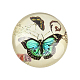 Butterfly Printed Glass Half Round/Dome Cabochons X-GGLA-N004-14mm-C-2