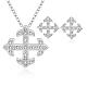 Trendy Silver Plated Brass Cubic Zirconia Bridal Party Jewelry Sets SJEW-BB09356-1